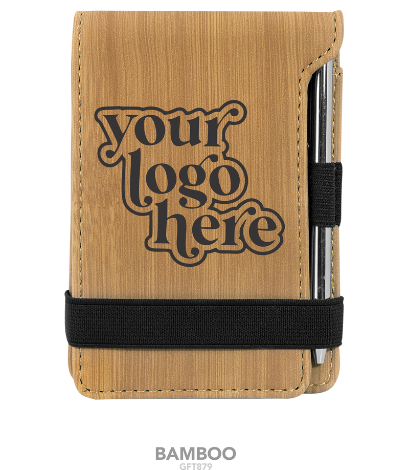 Laserable Leatherette 3 1/4" x 4 3/4" Mini Notepad