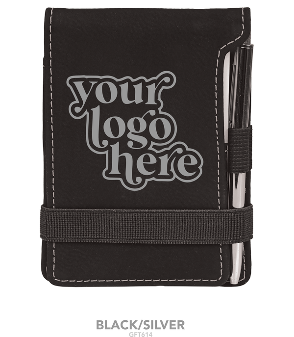 Laserable Leatherette 3 1/4" x 4 3/4" Mini Notepad