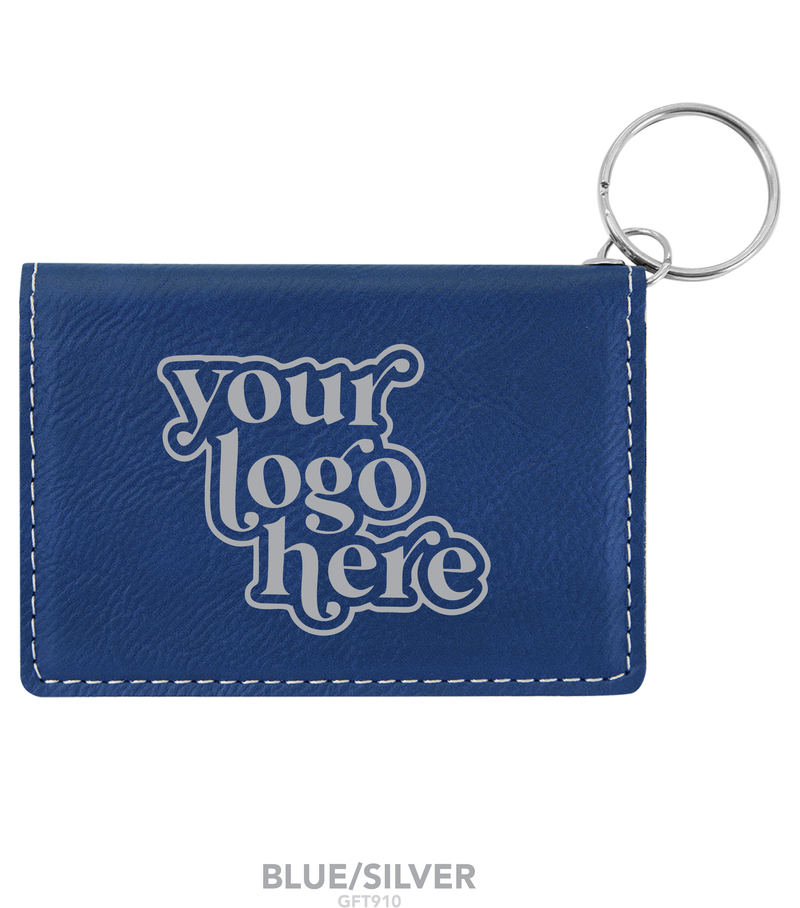 Leatherette ID Holder Keychain