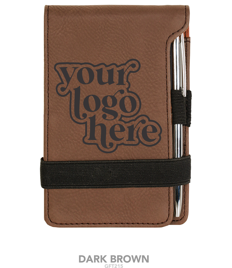 Laserable Leatherette 3 1/4" x 4 3/4" Mini Notepad