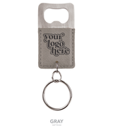 Leatherette Rectangle Bottle Opener Keychain