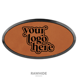 Leatherette Oval Name Badge with Plastic Frame