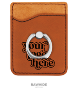 Leatherette Phone Wallet with Ring