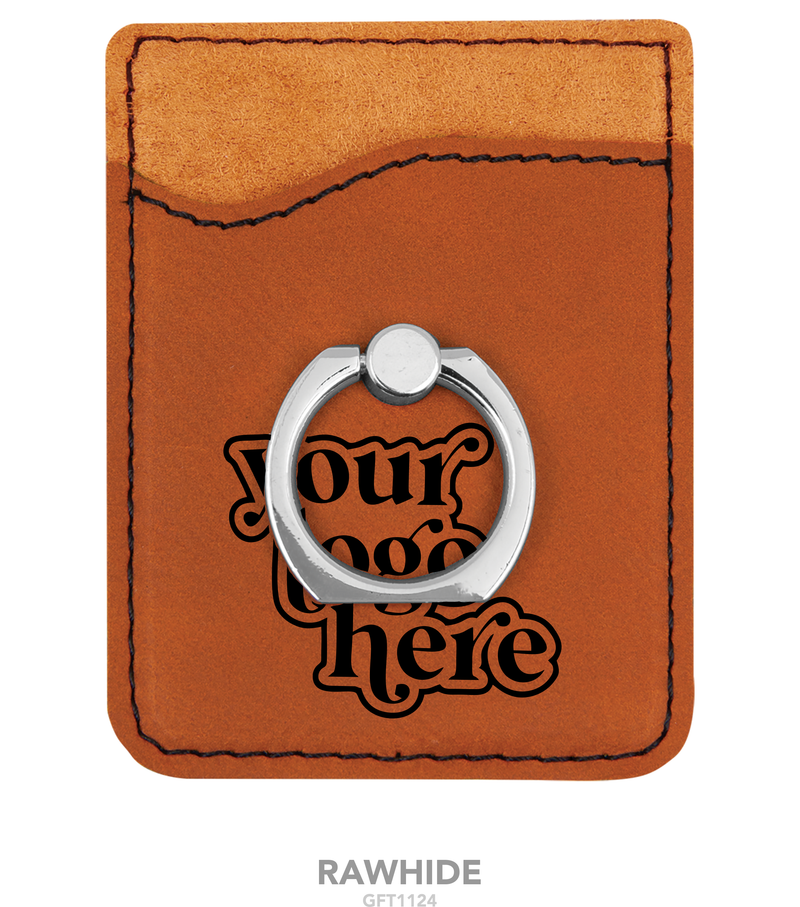 Leatherette Phone Wallet with Ring