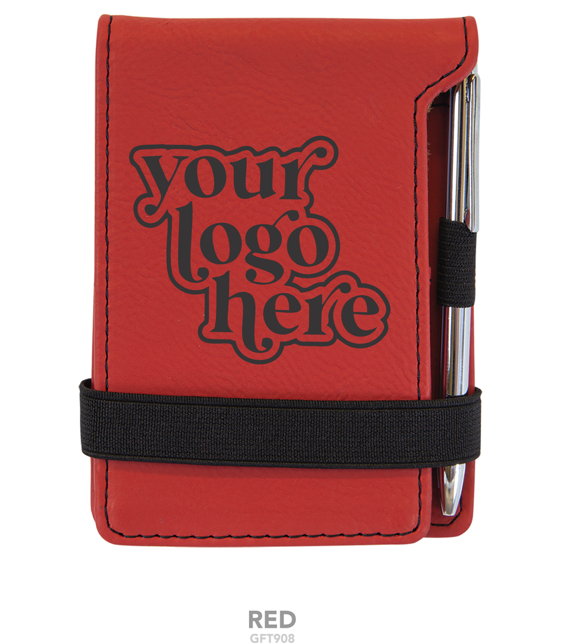 Laserable Leatherette 3 1/4" x 4 3/4" Mini Notepad