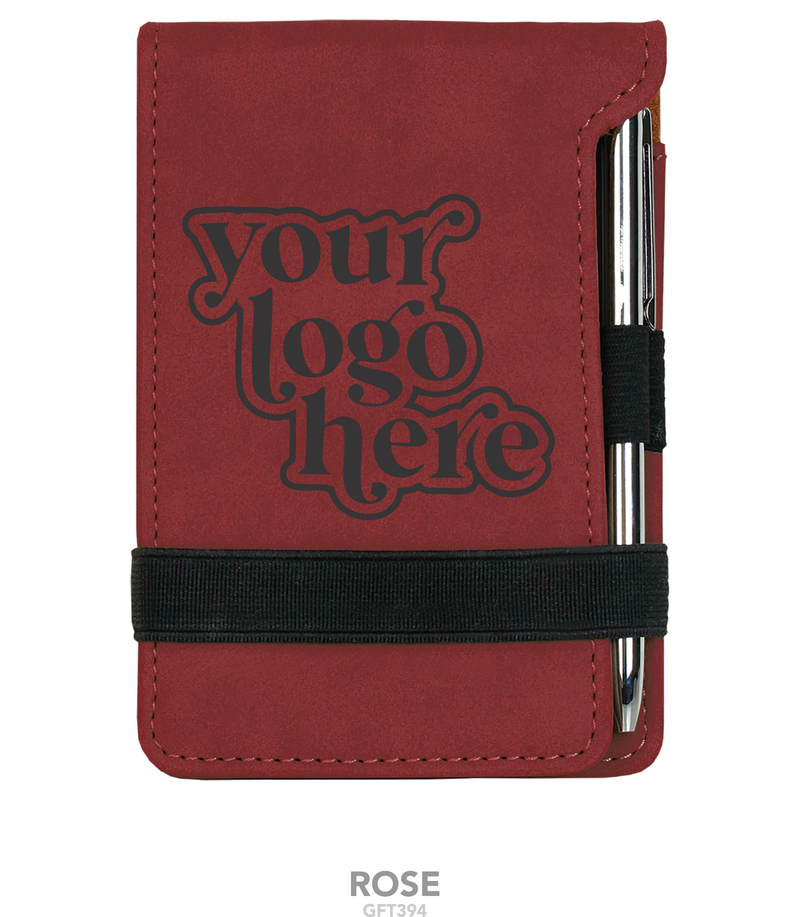 Laserable Leatherette 3 1/4" x 4 3/4" Mini Notepad