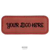 Leatherette Round Corner Name Badge 3 1/4" x 1 1/4" with Magnet
