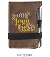 Laserable Leatherette 3 1/4" x 4 3/4" Mini Notepad