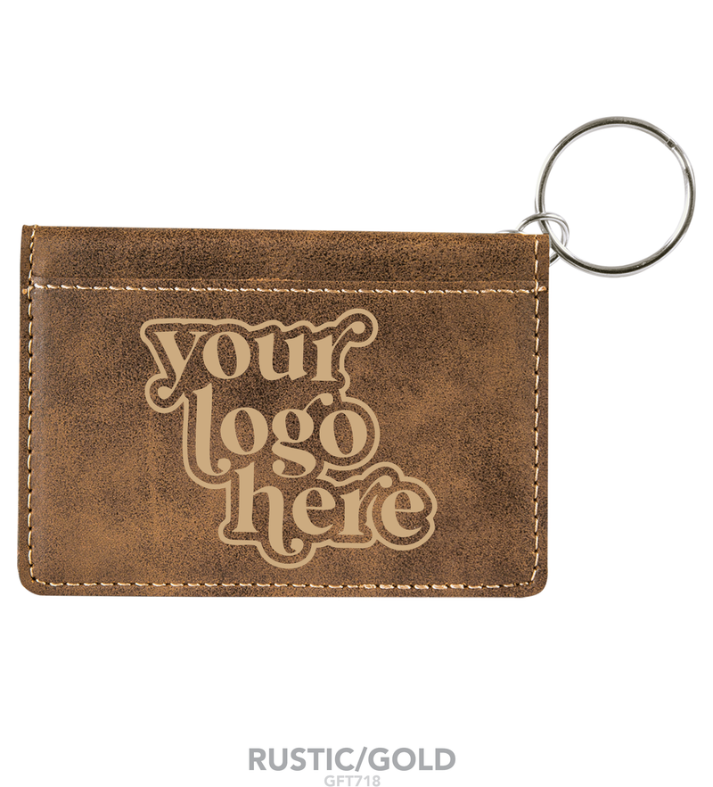 Leatherette ID Holder Keychain